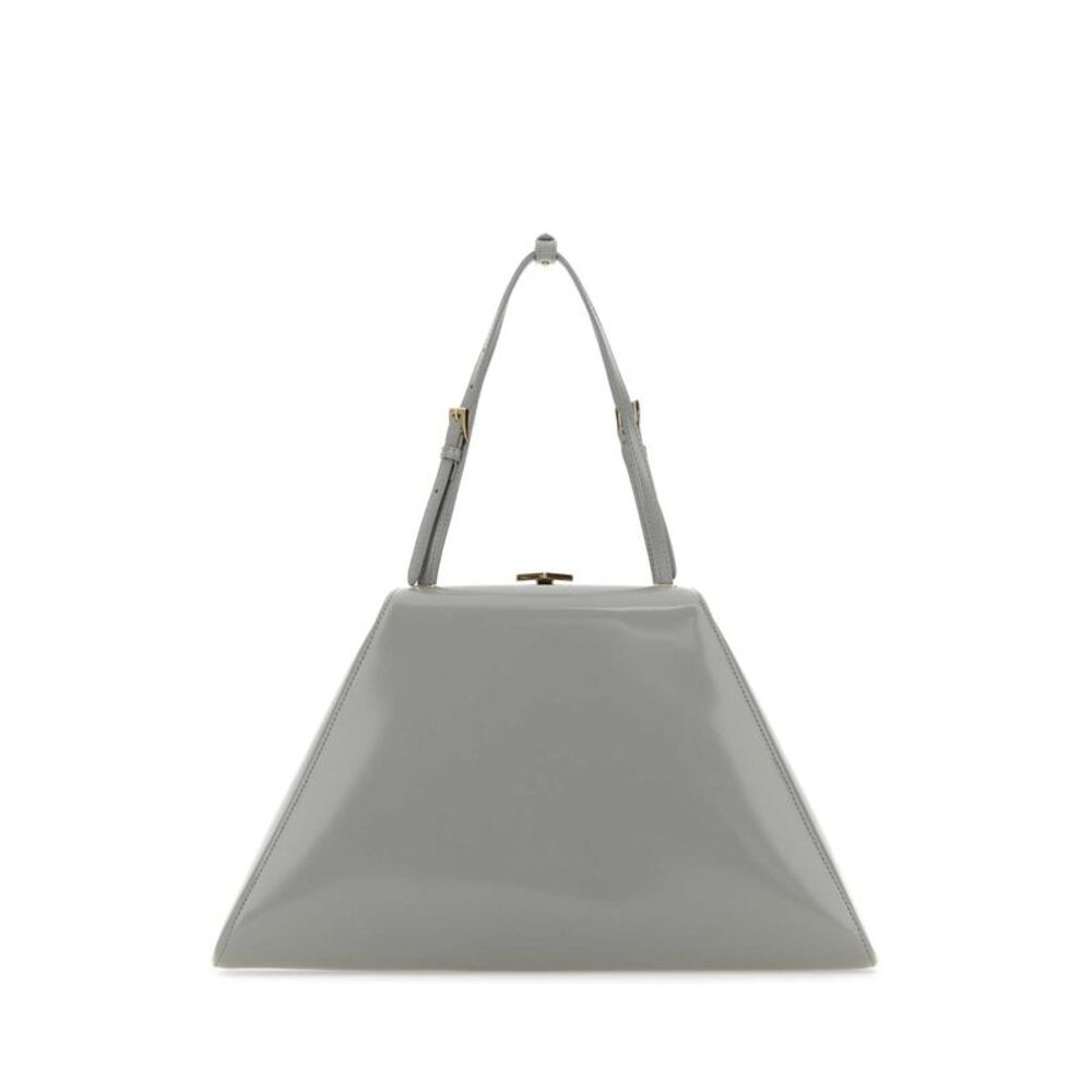 Prada Women Light Grey Leather Handbag